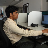 Employees at work