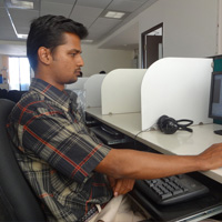 Employees at work